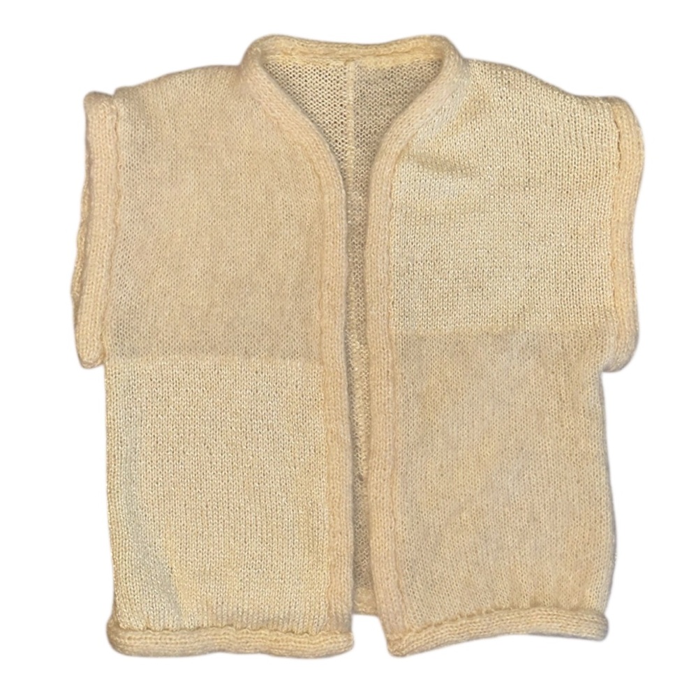 Hand Knit Cream Open Vest